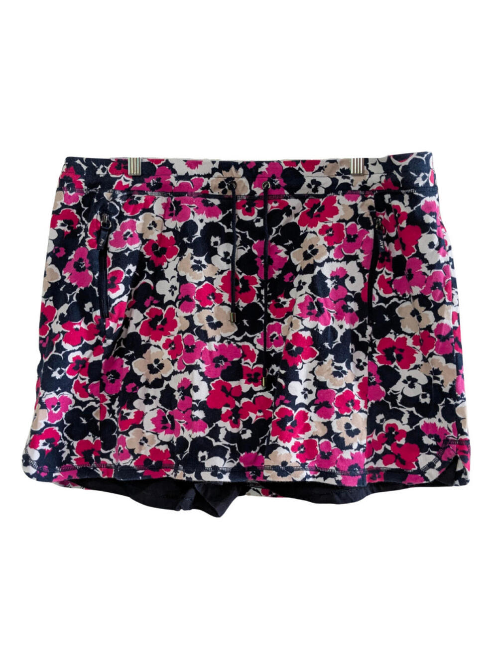Jones NY Signature Women's Floral Skort, Navy Pink, Plus Size XXL, Side Pockets